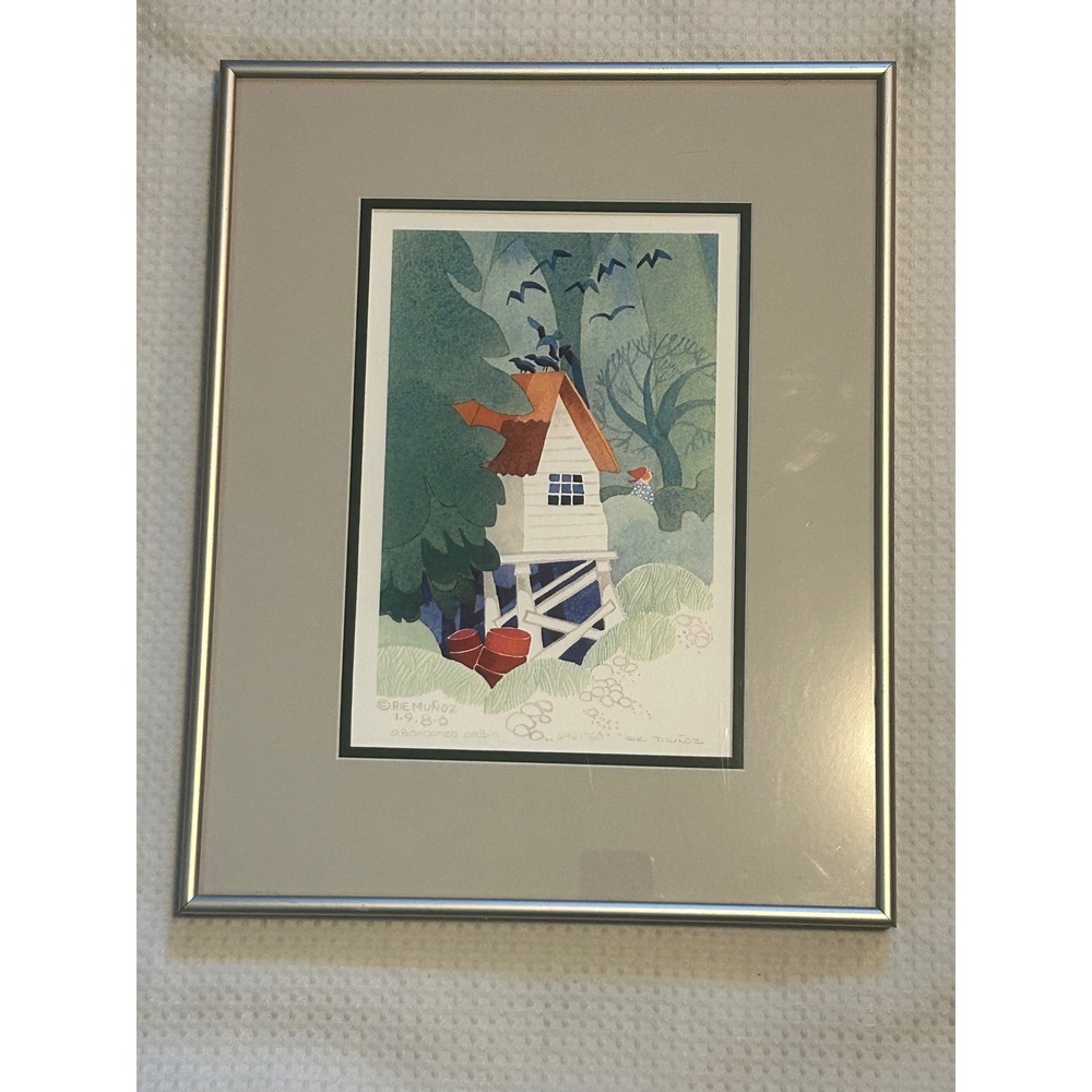 Rie Munoz Abandoned Cabin Signed Numbered Print 646/750 Framed 1980 Art